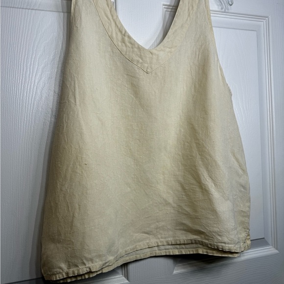 Flax linen cream tank top medium - Picture 3 of 8
